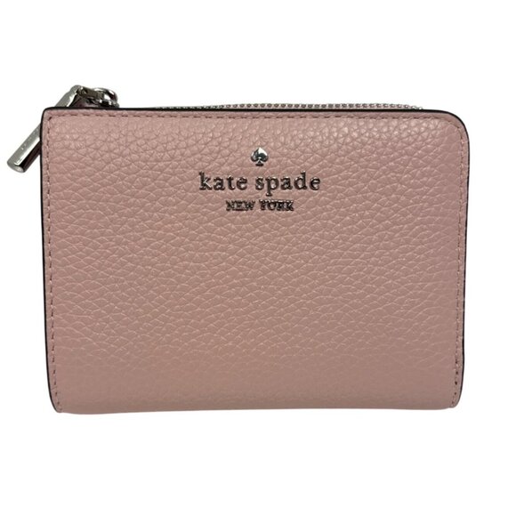 Kate Spade Wallet Lena Small Bifold Pink Tutu Pebbled Leather Zip Pocket NEW - Picture 1 of 7